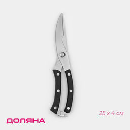 Ножницы для разделки птицы Доляна «Профи», 25×4×1.5 см, чёрные