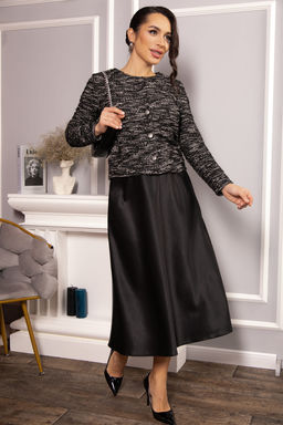 Костюм с атласной юбкой Лизетт (черный) К14677-10М - Lt collection фото 2