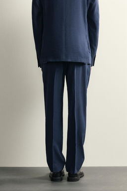 PANTAL?N REGULAR FIT TRAJE LINO - LANA / Azul - Zara фото 3