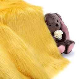 Лоскут 50 50 см, мех длинноворсовый на трикотажной основе, цвет медовый