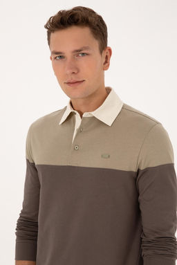 Erkek Regular Fit Polo Yaka A__k Haki Sweatshirt - U.s. polo assn фото 2