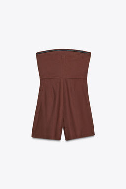 SHORT LINEN BLEND JUMPSUIT - Zara фото 13