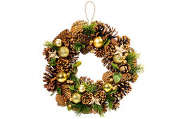 Новогоднее украшение венок 34*34*8 см Новогодний лес, большой круг - Elan gallery фото 4