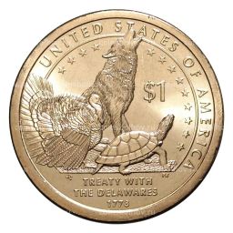1 доллар 2013 года Сакагавея Договор с делаварами D