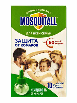 Жидкость от комаров, Mosquitall Защита для всей семьи, 60 ночей, 30 мл