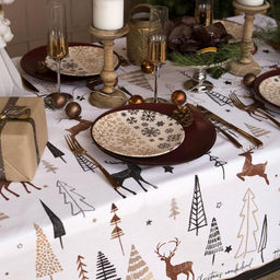 Скатерть новогодняя «Доляна» X-Mas 146×180+/- 3 см, 100% хлопок, рогожка 164 г/м²