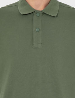 Haki Regular Fit Yandan _izgili Polo Yaka Ti__rt