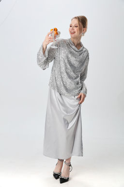 Платье NIKVA н1014-3 серебро  фото 2