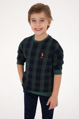 Erkek _ocuk Koyu Ye_il Bisiklet Yaka Sweatshirt - U.s. polo assn фото 9