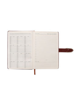Ежедневник недатированный А5, с хлястиком, 112 листов в линейку, пвх, коричневый - Simaland фото 8