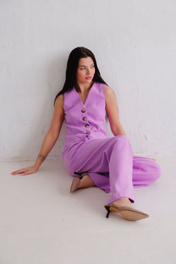 12442 Костюм брючный с жилетом сиреневый - Martichelli фото 7