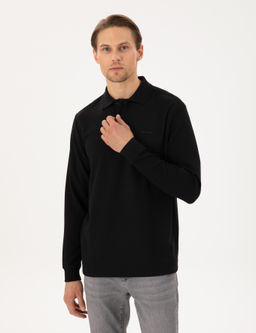 Siyah Regular Fit Sweatshirt - Pierre cardin фото 3