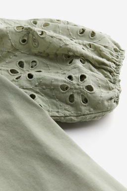 Top con mangas con bordado ingles - H&m фото 4