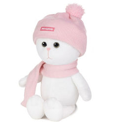 Мягкая игрушка Колбаскин&Мышель "Мышель в розовой шапочке и шарфике" 20см (MT-MRT-KM-0320241-20) в инд. коробке