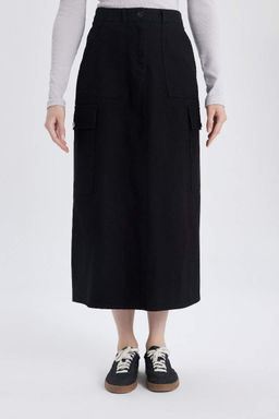 Длинная юбка из габардина карго - Defacto фото 7