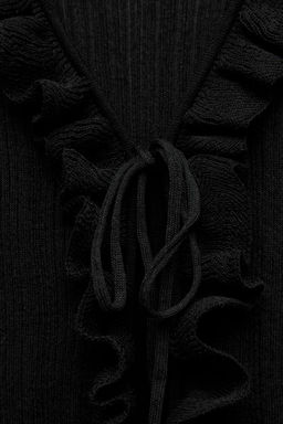 KNIT TOP WITH RUFFLES AND TIES - Zara фото 8