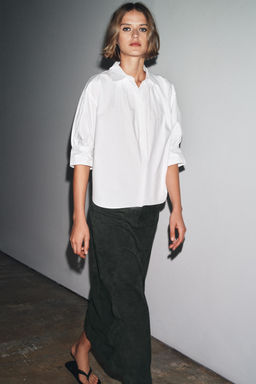 PLEATED PUFFED SLEEVE SHIRT ZW COLLECTION