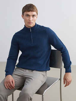 Dik Yaka Uzun Kollu Erkek Triko Kazak