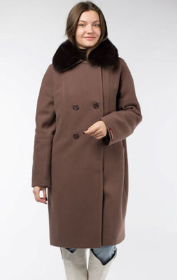 Мех натуральный (песец) Пальто утепленное - El podio фото 11