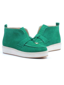 01-5172-6 GREEN Ботинки женские демисезонные (натуральная замша, байка)