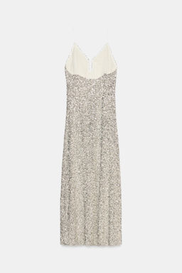 VESTIDO MIDI LENTEJUELAS ZW COLLECTION / Plata - Zara фото 7