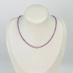 Колье из Аметиста и Цитрина (градиент) 38 см +
