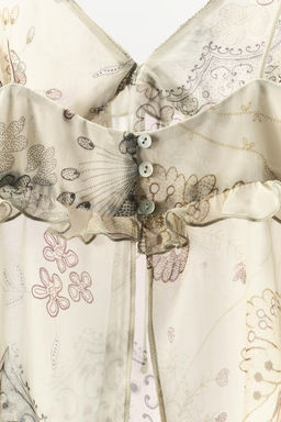 TOP LENCERO ESTAMPADO VOLANTES / Blanco roto