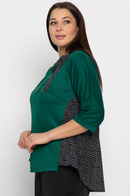 Блуза Федерика (изумрудно-черная) Б15001-18М