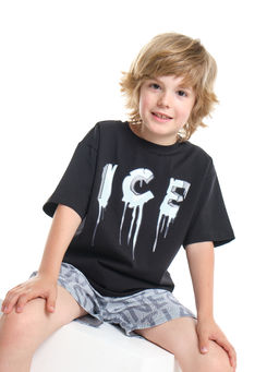 Футболка с принтом ICE 22-9014 черный - Mini maxi фото 3