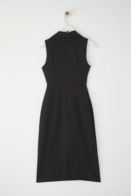 TRENDYOLMILLA Siyah A Kesim Ceket Yaka Midi Dokuma Elbise TWOSS25EL00298  фото 8