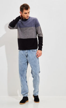 Джемпер мужской в полоску F321-15302 синий - Fine joyce фото 8