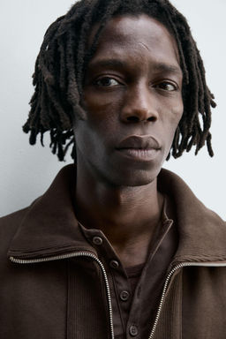 QUARTER-ZIP RIBBED SWEATSHIRT - Zara фото 7