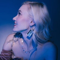 Серьги акрил Таро верховная жрица, цветные в серебре - Queen fair фото 7