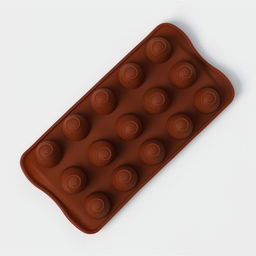 Цена за 2 шт. Форма для конфет и шоколада Доляна Рондо, силикон, 21?10.5?3 см, 15 ячеек, коричневая фото 3
