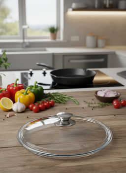 Крышка жаропрочн. стекло 260мм металл. ручка TM Горница, КрМ260