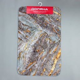 Коврики для ванной и туалета Доляна Мрамор, 2 шт: 79?50 см, 50?39 см, цвет серый  фото 5