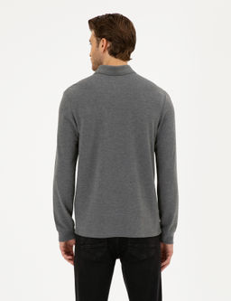 Antrasit Melanj Slim Fit Basic Sweatshirt - Pierre cardin фото 5