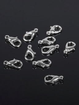 Цена за 2 шт. Замок карабин, 10 шт. 12?7 мм, цвет серебро