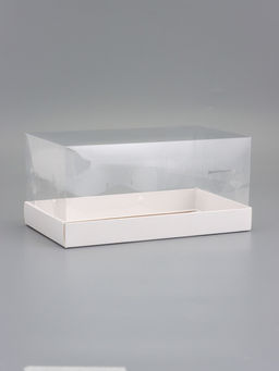 Цена за 2 шт. Кондитерская коробка под рулет, белая, с прозрачной крышкой, 25×15×12 см