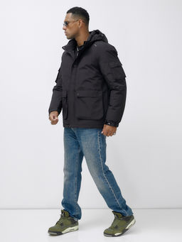 Куртка спортивная мужская зимняя с капюшоном черного цвета 2333Ch - Wonderrman фото 3