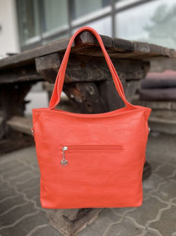 Женская сумка шоппер из эко кожи 0010 Оранжевый - Kenguluna фото 5