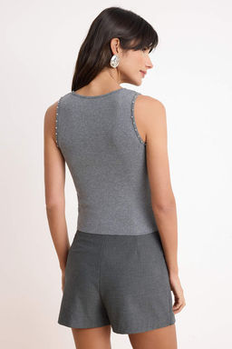 Antrasit Premium Iplik/Ozel Iplik Tas Islemeli Triko Bluz TWOSS26BZ00286 - Trendyolmilla фото 4