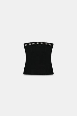 TOP BANDEAU STRETCH TACHAS / Negro - Zara фото 4