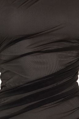 Siyah-Gri Astarl? Orme Tul Elbise TPRSS24EL00023 - Trendyolmilla фото 5