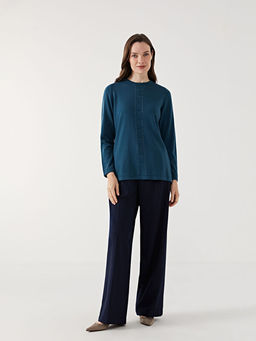 Bisiklet Yaka Ta?l? Kad?n Triko Kazak