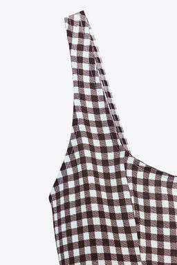 GINGHAM CHECK DRESS - Zara фото 6