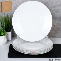 Набор тарелок 6 штук 215 мм / NHG85 (white GOLD) /уп 12/ Золотая отводка