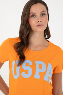 Женская оранжевая базовая футболка Неожиданная скидка в корзине - U.s. polo assn фото 2