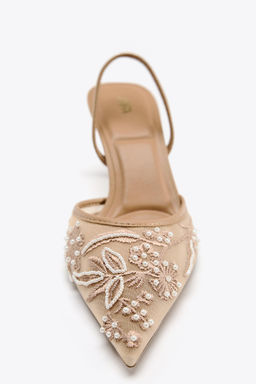 SLINGBACK SHOES WITH EMBROIDERED MESH - Zara фото 15