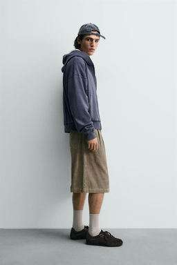 LIMITED EDITION WIDE-LEG CORDUROY BERMUDA SHORTS - Zara фото 11